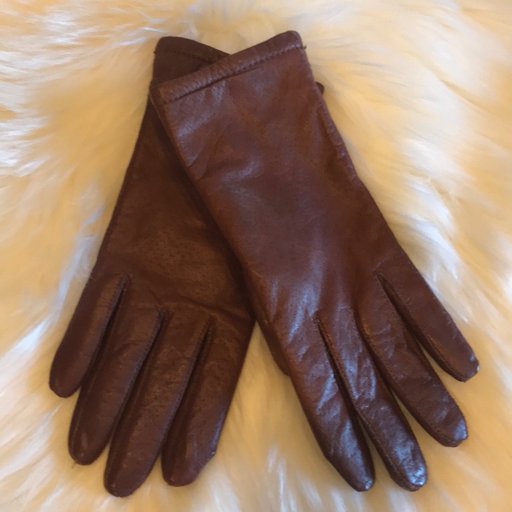 Grandoe Women’s brown leather gloves size S